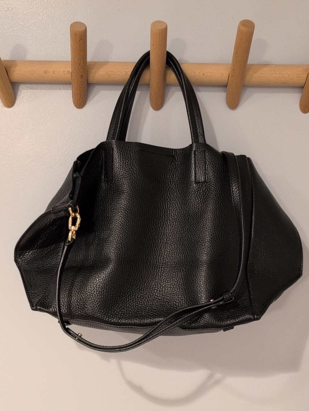 Banana Republic Black Pebbled Leather Tote